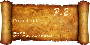 Pein Emil névjegykártya