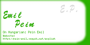emil pein business card